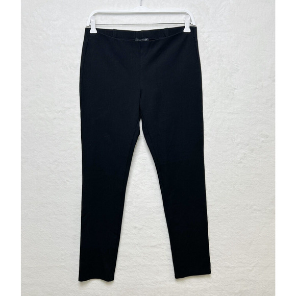EILEEN FISHER Pull On Stretchy Mid Rise Knit Slacks Career Travel Black Sz S - Picture 1 of 8
